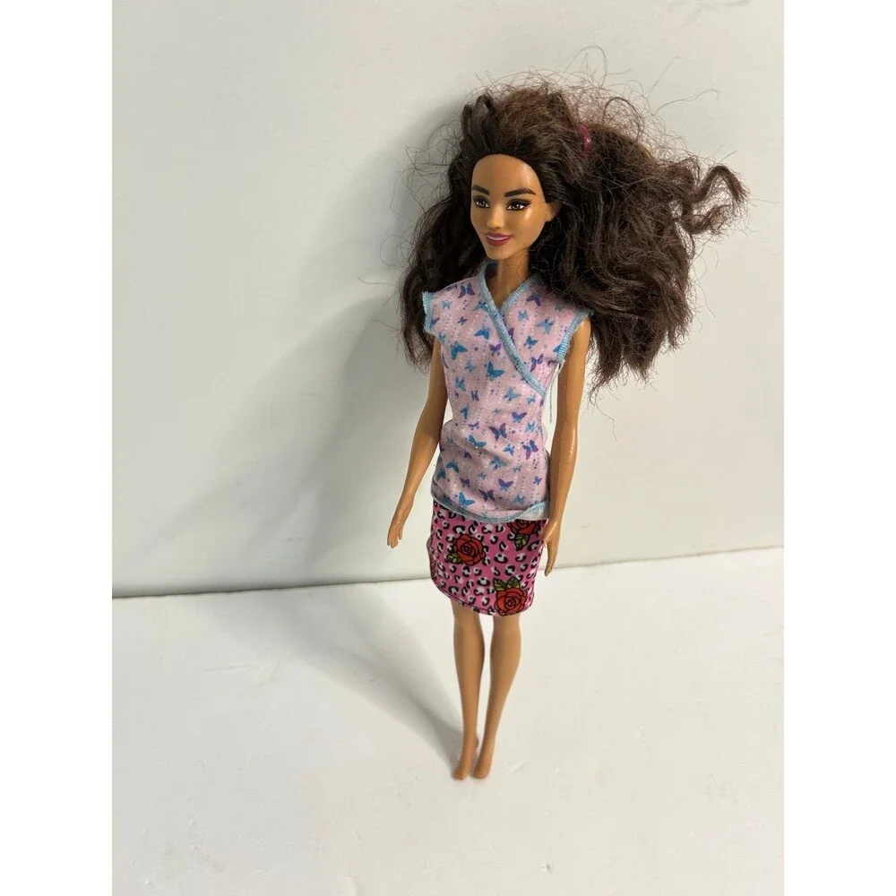 Barbie Doll with Butterfly Top and Rose Skirt